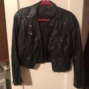 Faux leather mini leather jacket